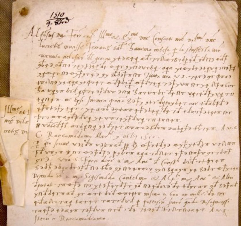 Lettera cifrata di Alfonso I d'Este