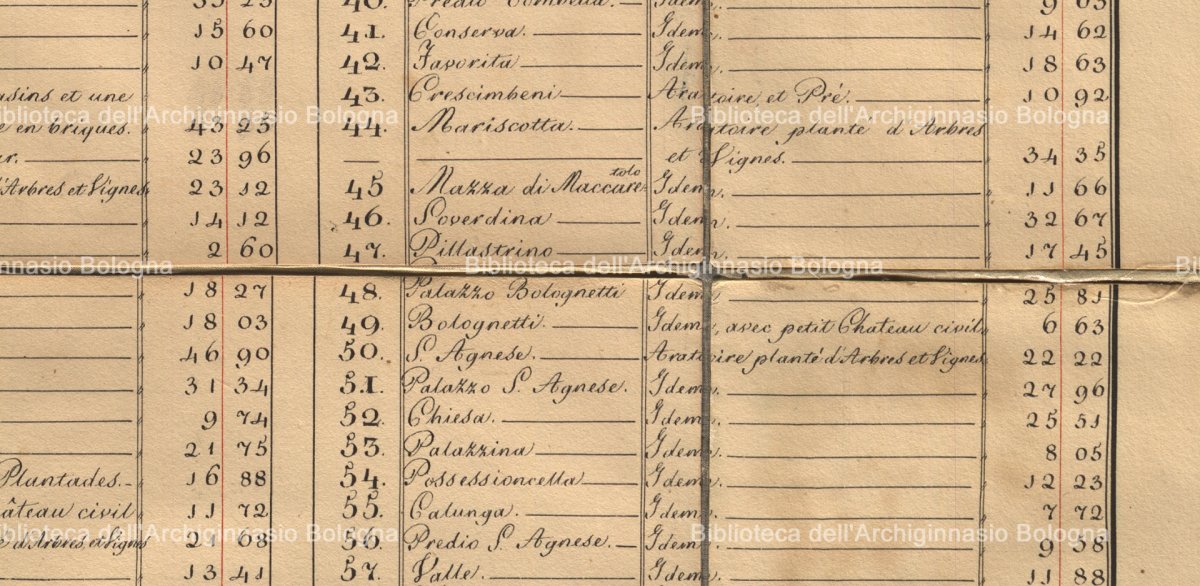 Pianta del Ducato di Galliera del 1823