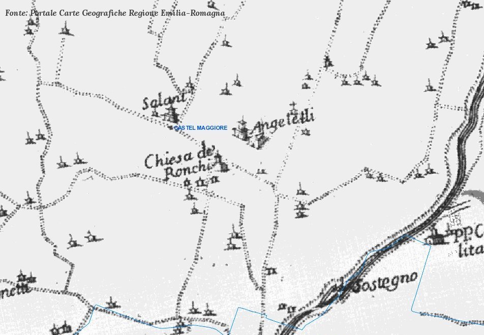 Chiesa del Ronco nella mappa di Andrea Chiesa 1762